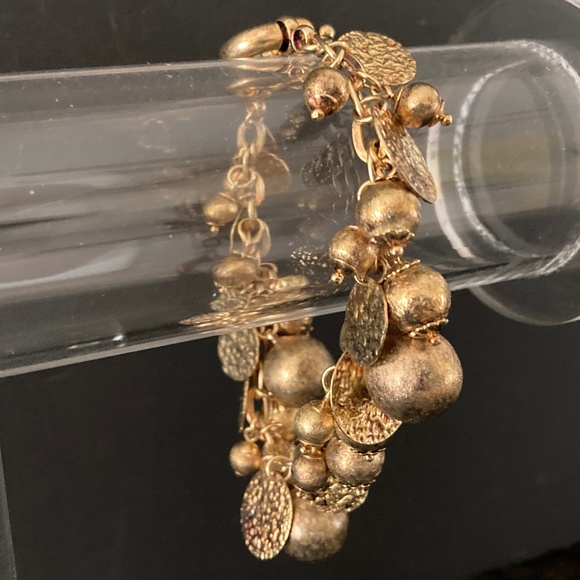 Rivka Friedman 18K Gold-Clad Multiple Bead & Disc Charm Bracelet/7 1/4 Inch/NEW! - Picture 2 of 4